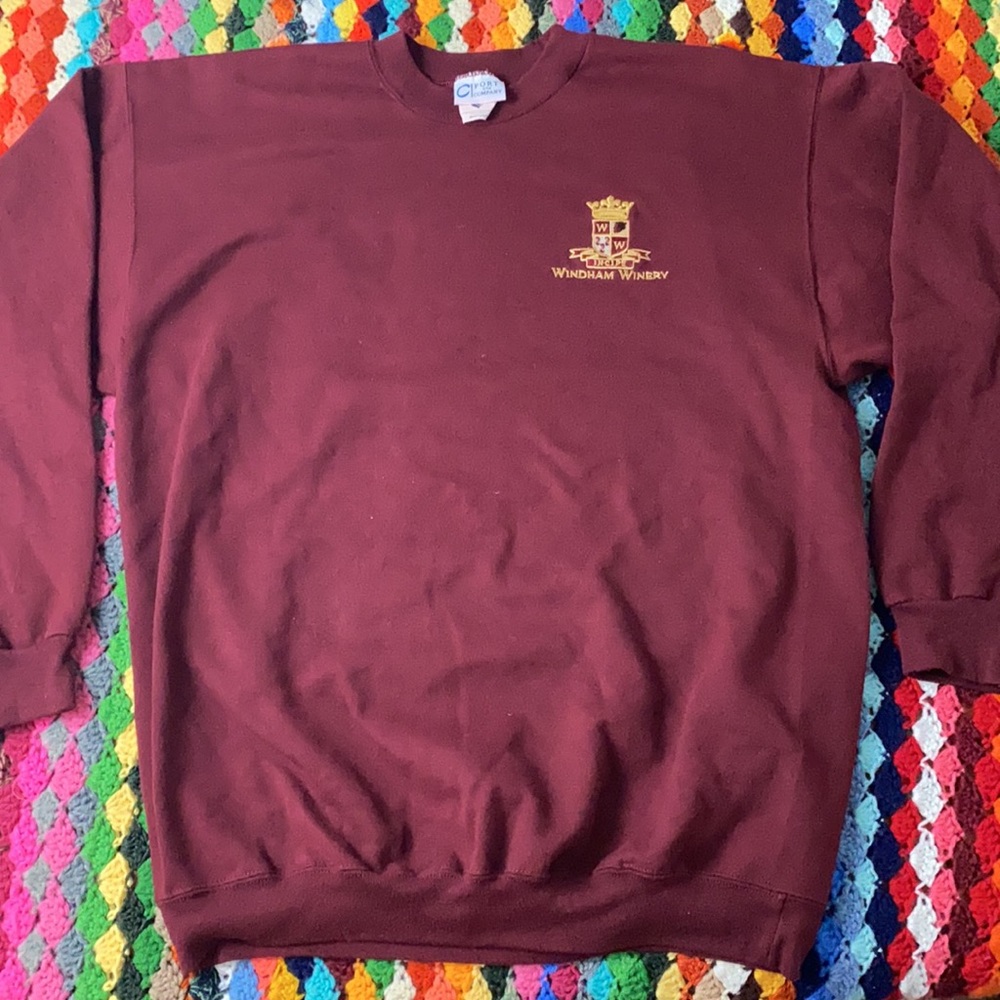Vintage 90s Oversized Windham Winery Crest Embroidered Crewneck Prep Aca… - Picture 8 of 12